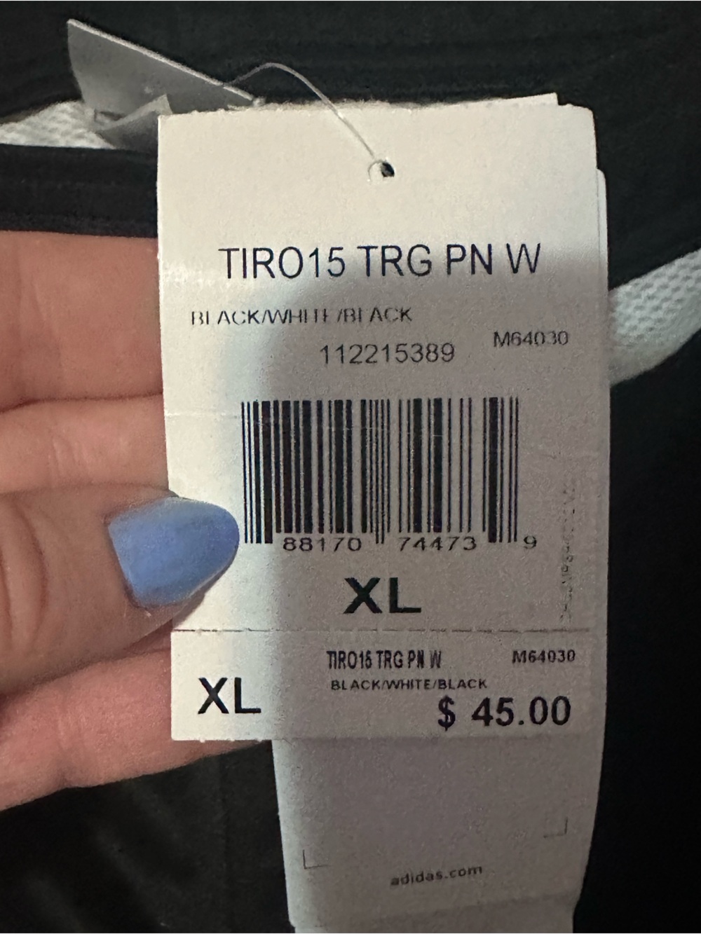 Adidas Womans Black Track Pants with White Stripes - Picture 3 of 6
